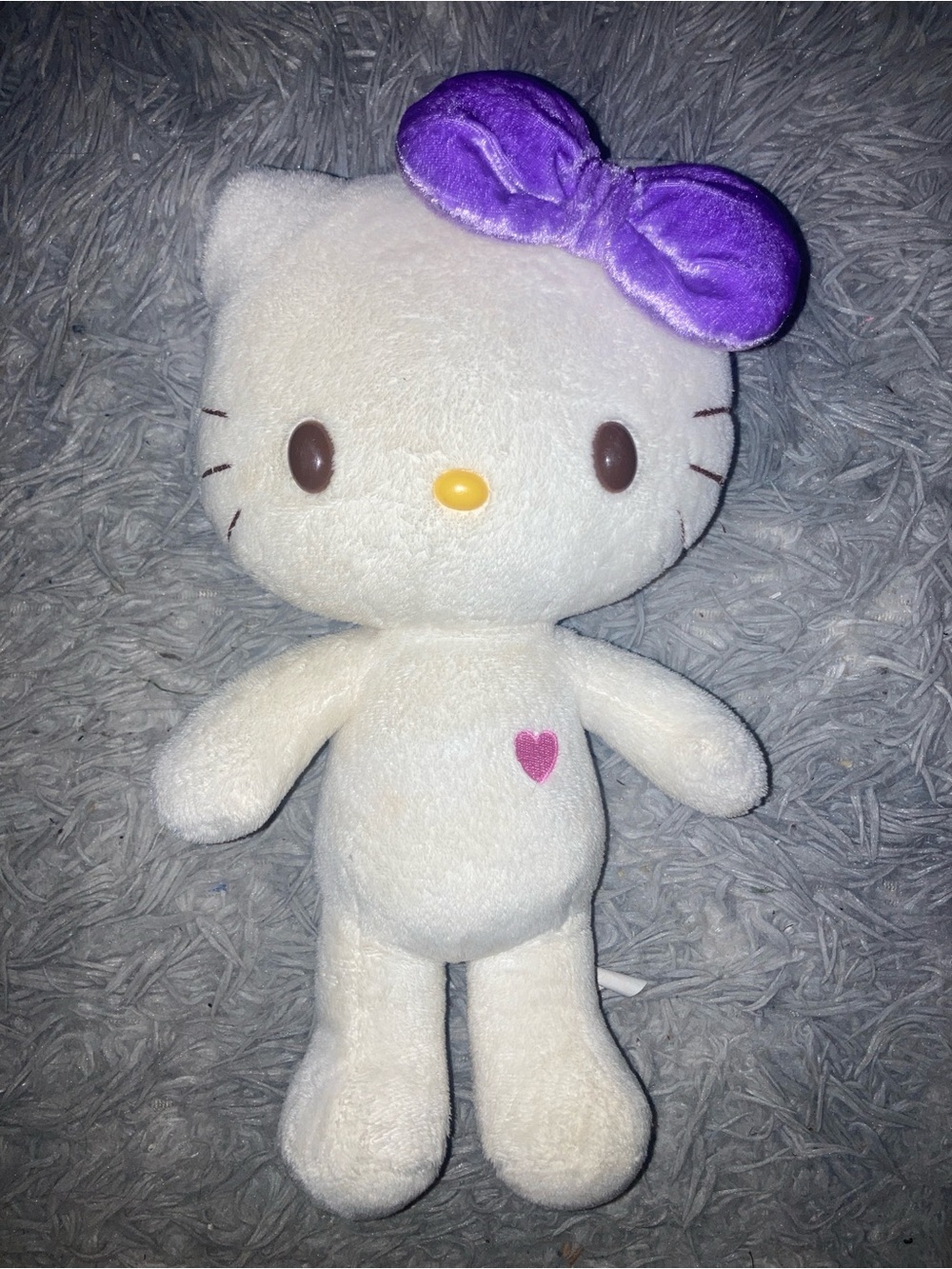 Sanrio White Plush Toy with Orange Logo Tag